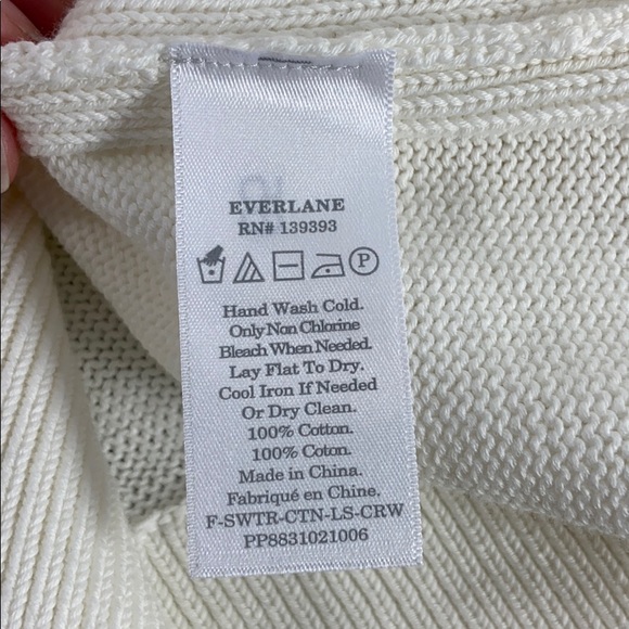 NWOT Everlane Ivory Lightweight Knit Sweater - Picture 13 of 13